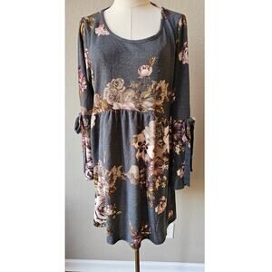 Andree by UNIT Women's Whimsical Floral Pullover Blouson Dress‎ Sz L Cottagecore